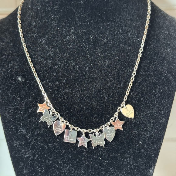 Gucci Silver Charm Necklace with Delicate Chain - Picture 1 of 7